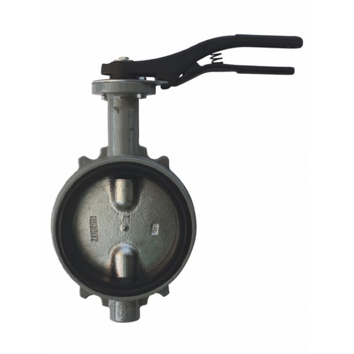 Дисковый поворотный затвор Giacomini Ду250 Ру16 межфланцевый с рукояткой (диск-чугун)