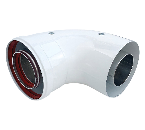 Колено 90° Camino D60/100 коаксиальное (мама-папа)