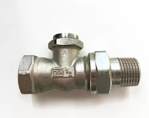 Вентиль запорный HERZ RL-5 1/2"ВР х 1/2"НР проходной с возможностью гидравлической настройки и слива