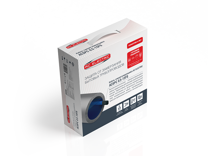 Саморегулирующийся кабель в трубу AC Electric ACSPC 0,5-15FS-50