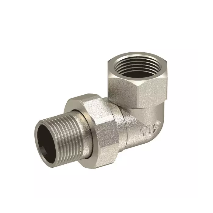 Разъемное соединение (американка) РосТурПласт Ду25 угловое ВР-НР (никелированное)