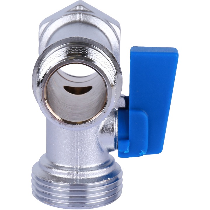 STOUT Кран шаровой проходной для стиральных и посудомоечных машин 1/2" х 3/4" х 1/2"