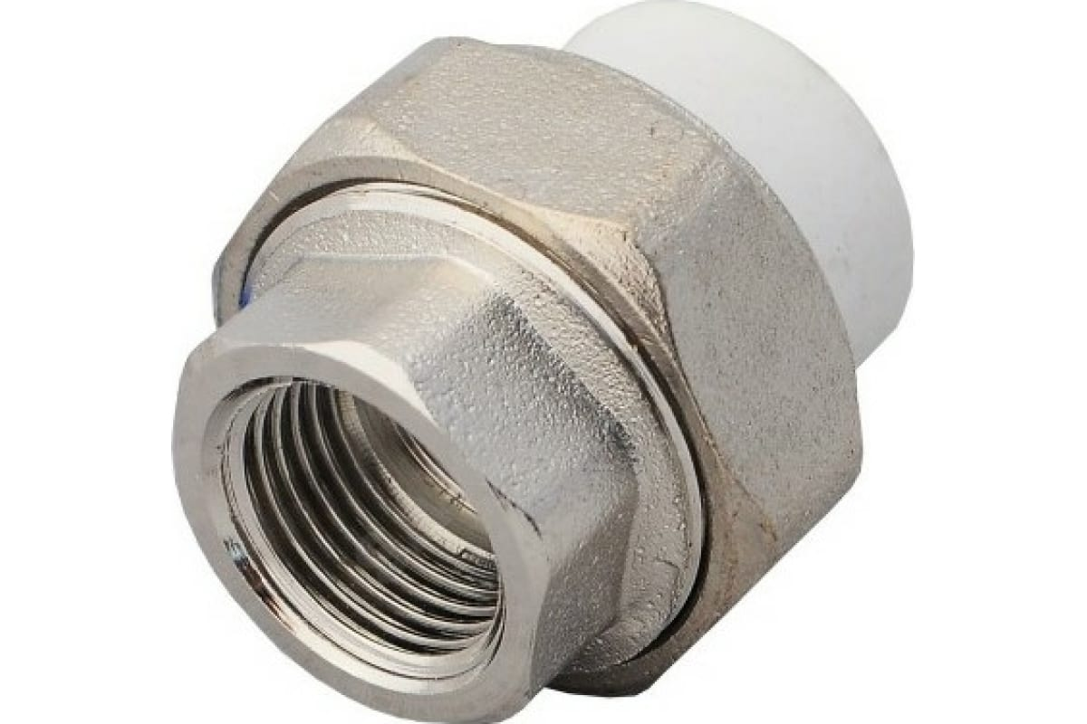 Муфта комбинированная разъёмная (американка) РосТурПласт PP-R Дн63х2" ВР (белая)