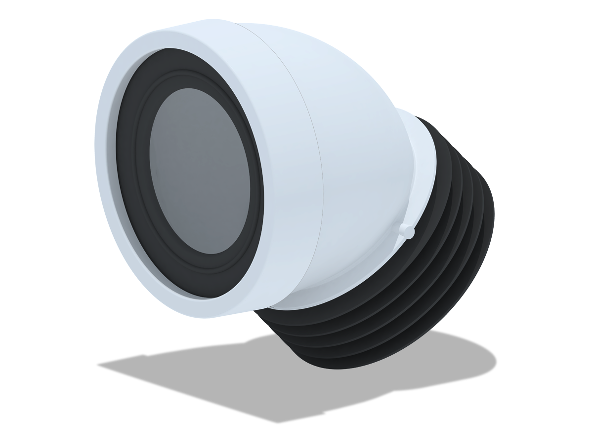 Труба фановая АНИ Пласт 110х45° короткая для чугунных труб