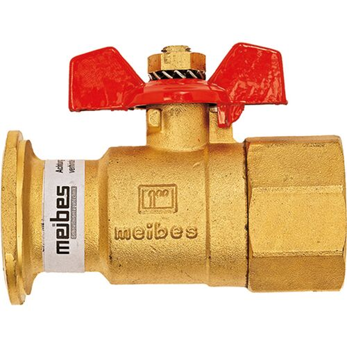 Кран шаровой Meibes FL х ВР 1 1/4" с фланцем и обратным клапаном для насосных групп полнопроходной