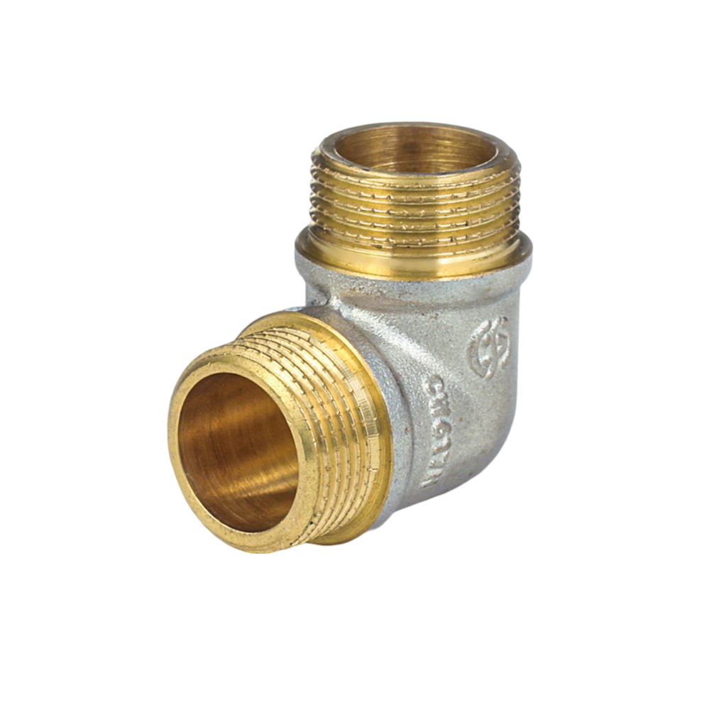 Угольник Aquasfera 9005 Ду25 (1") НР/НР с ребордой ГОСТ 32585-2013