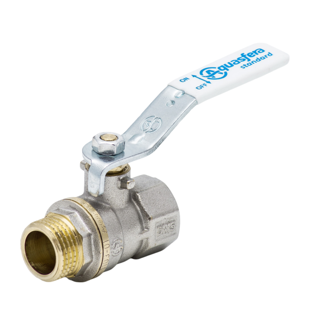 Кран шаровой Aquasfera 1103 Standard Ду20 Ру30 ВР/НР полнопроходной (рычаг белый)