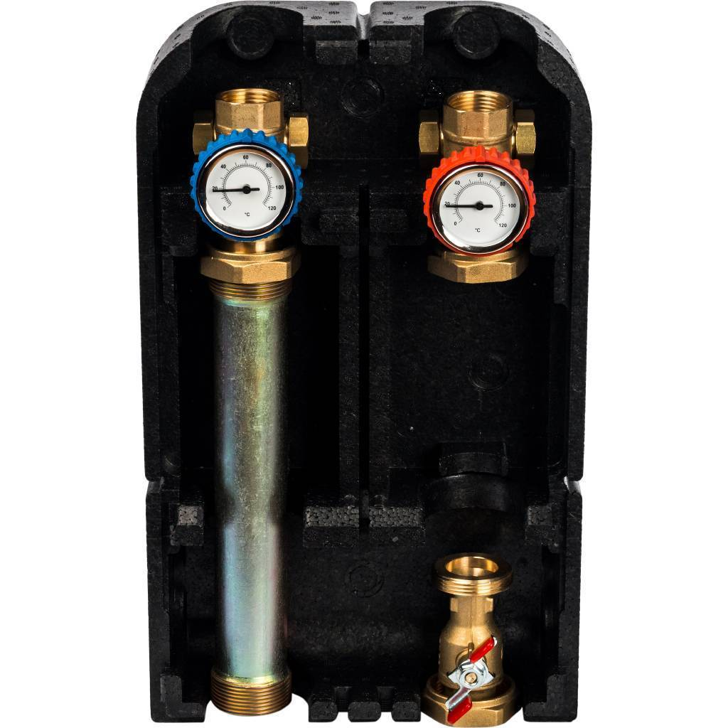 Насосная группа STOUT с прямым контуром 1" без насоса в теплоизоляции