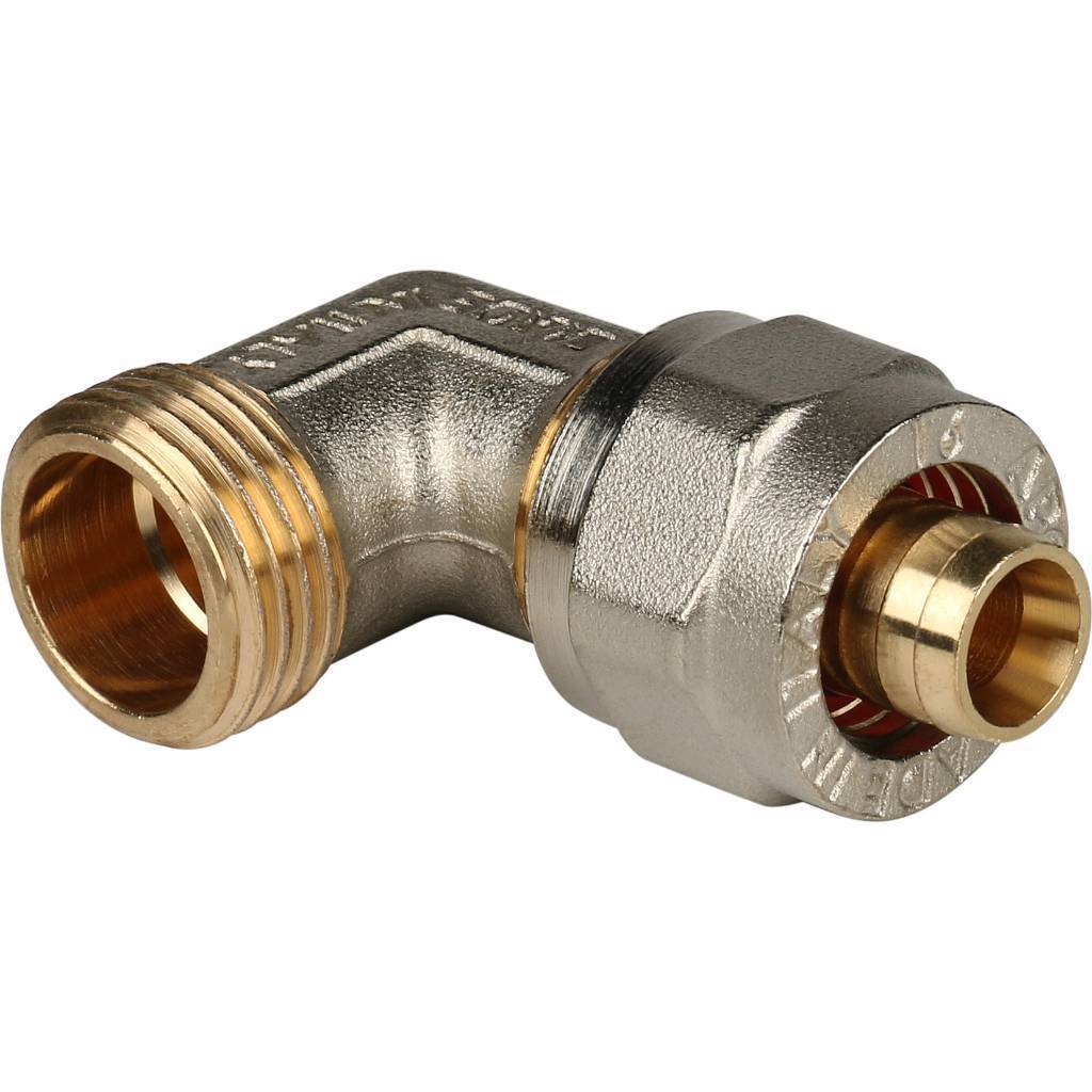 Угольник-переходник STOUT 1/2"х16 с наружной резьбой для металлопластиковых труб (винтовой)