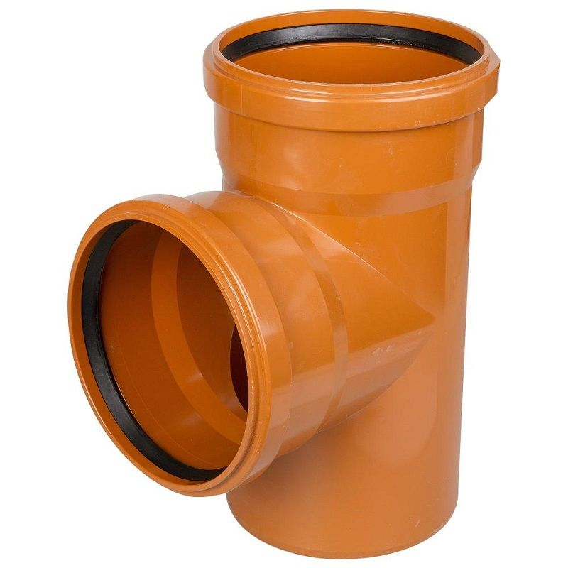 Тройник VALFEX PP-B Дн160х110х87° для наружной канализации (рыжий)