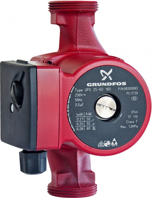 Циркуляционный насос Grundfos UPS 25-60 180 (1х230В) без гаек