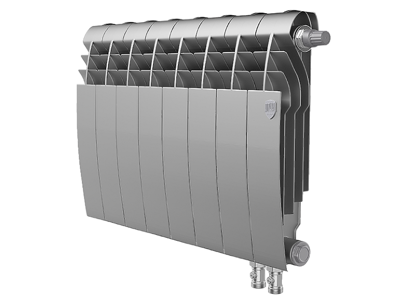 Радиатор биметаллический Royal Thermo BiLiner 350 /Silver Satin VDR x 8 секций