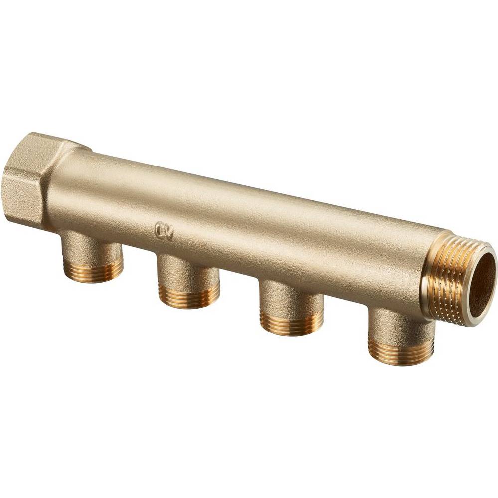 OVENTROP Коллектор распределительный Oventrop латунный на 4 отвода на присоединение отоп.приборов 3/