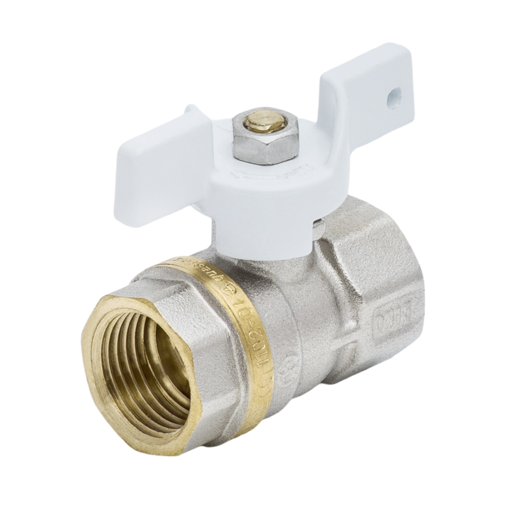 Кран шаровой Aquasfera 1102 Standard Ду15 Ру40 ВР полнопроходной (бабочка белая)