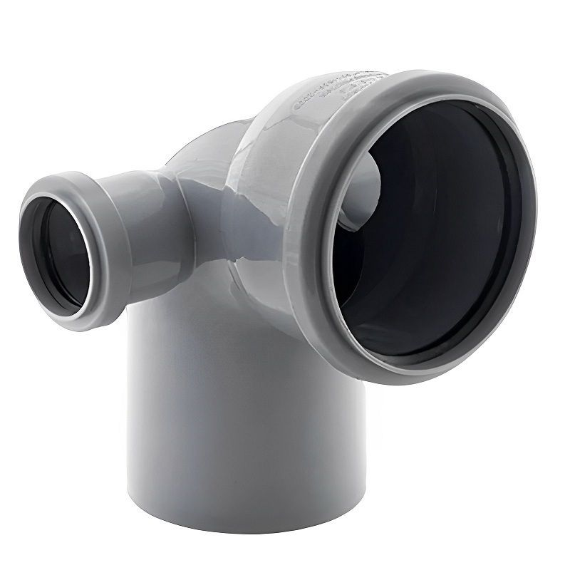 Отвод РосТурПласт PP-H Дн110х50х50х87° левый-правый внутренняя канализация (серый)
