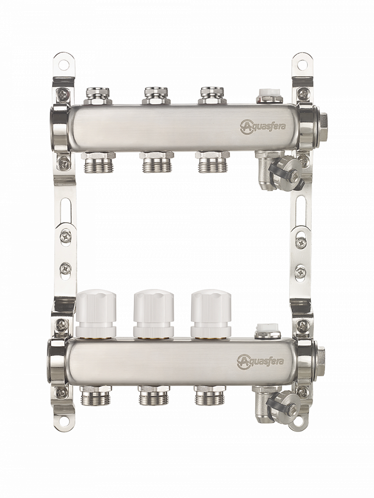Коллекторная группа Aquasfera 9502 1" ВР/ВР х  3/4" НР 5 выходов под евроконус
