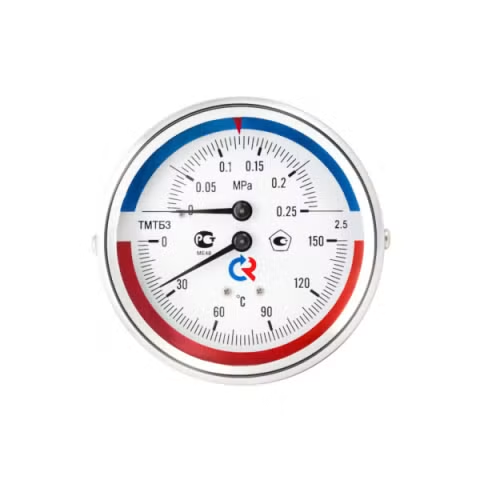 Термоманометр Росма ТМТБ-31Т.1 Дк80 0-2,5 МПа L=46мм G1/2" 120°C (осевой)