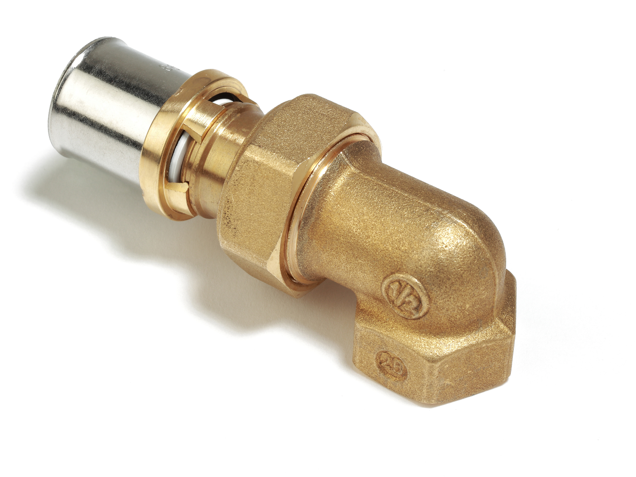 Угольник-пресс 90° разъемный Giacomini RM19 Дн26х3/4"