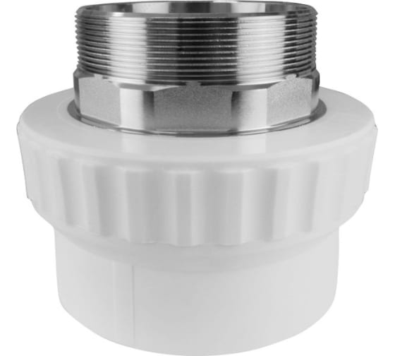 Муфта комбинированная VALFEX PP-R Dn90х3" НР под ключ (белый)