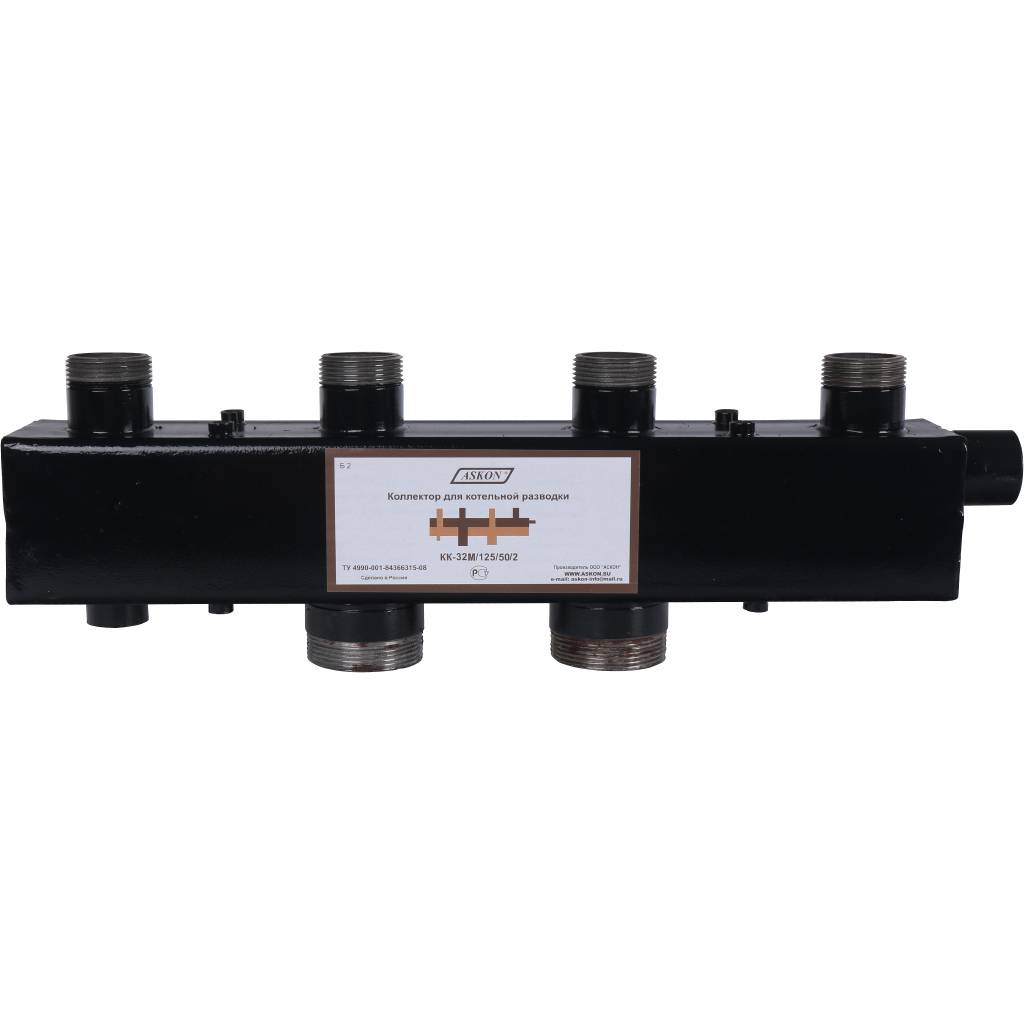 Распределительный коллектор Askon СТАНДАРТ КК-32М/125/50/2 на 2 контура (до 120 кВт)