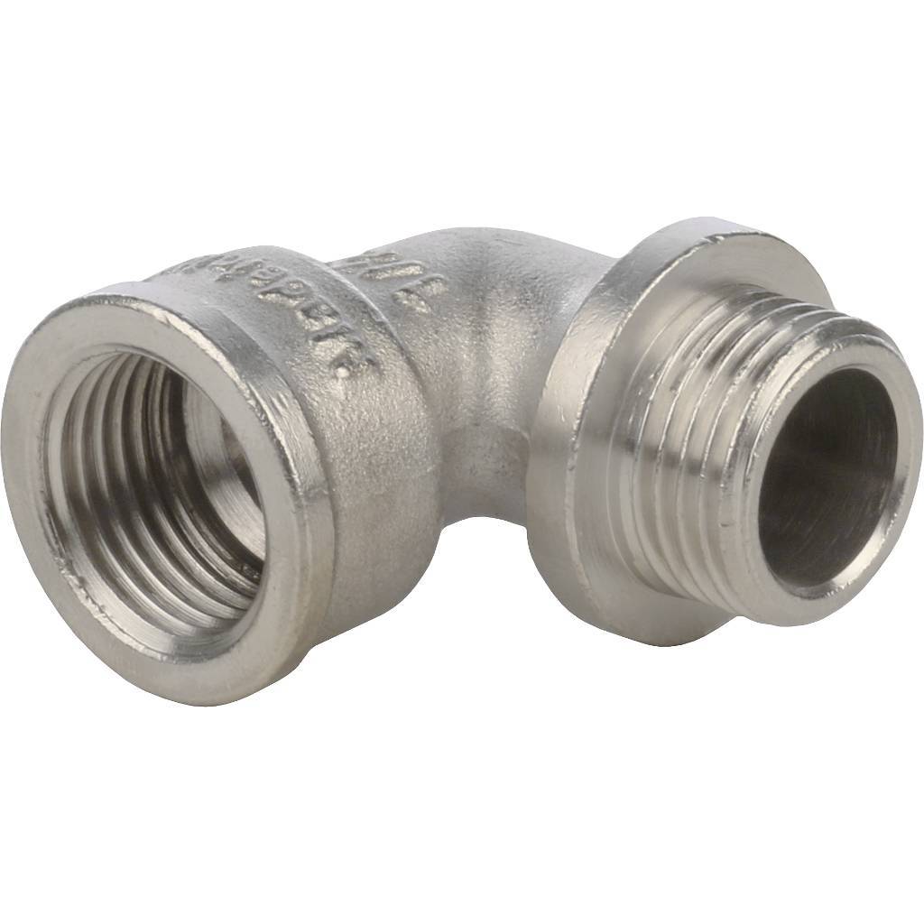 Угольник STOUT 1/2" с упором НВ (никелированный)