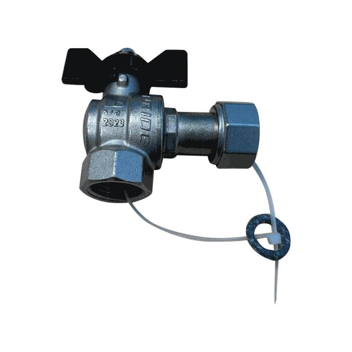 Кран шаровой LD Pride Ду15 Ру40 ВР/НГ угловой (бабочка черная) никель