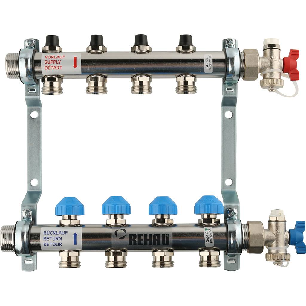 REHAU Распределительный коллектор HKV на 4 контура (нерж .сталь)