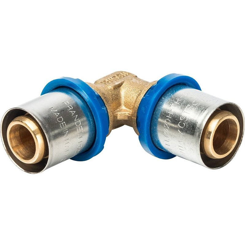 Угольник 90° Prandelli Multyrama 20х2,0 профиль H, TH, U для металлопластиковых труб