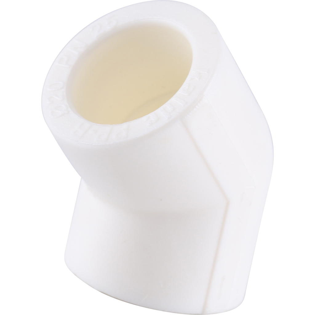 Kalde d=20 Угольник 45* для полипропиленовых труб под сварку (цвет белый)