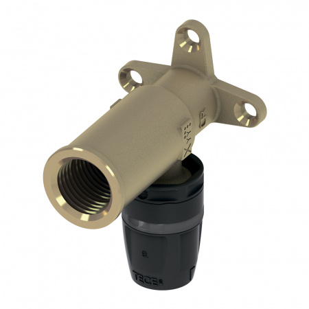 Уголок TECE TECElogo-Push 16х1/2 с настенным креплением удлиненный внутренняя резьба (латунь)