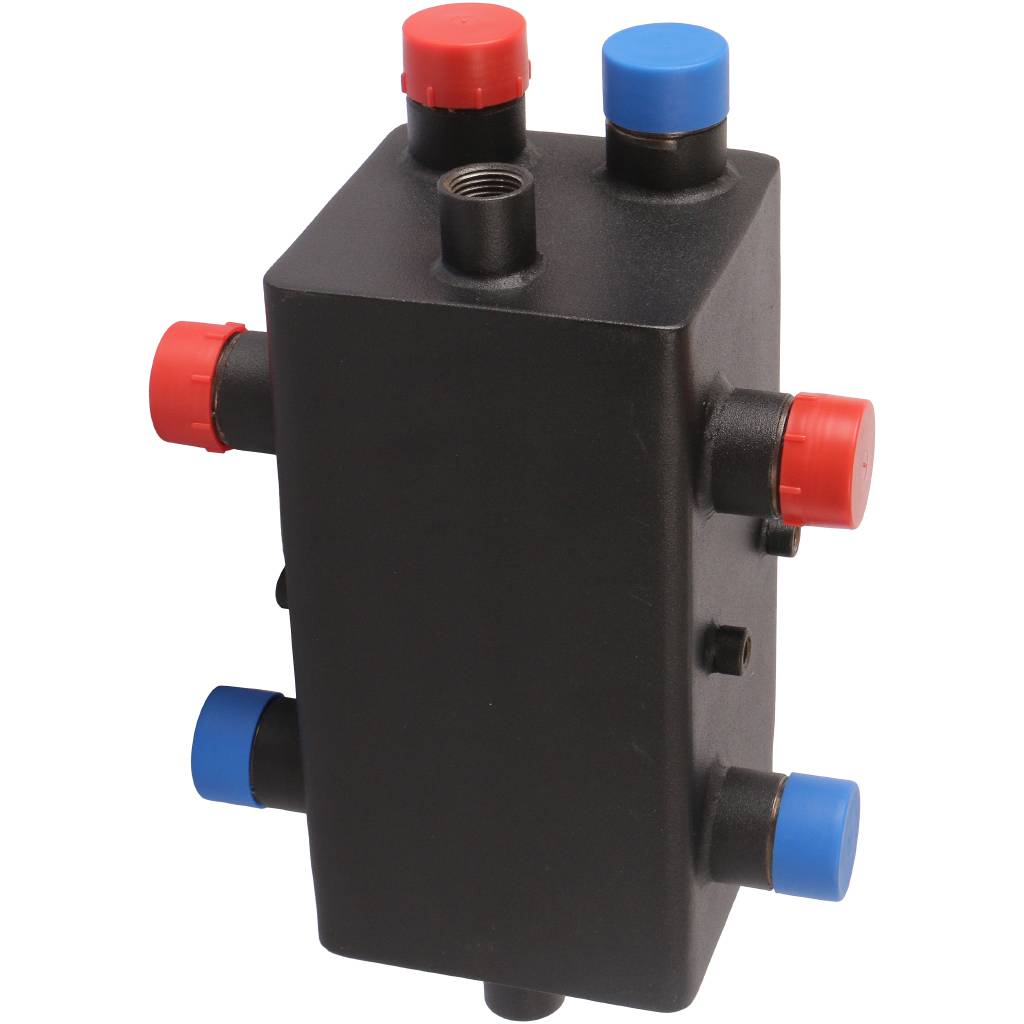 Распределительный коллектор ROMMER 2 контура с гидравлическим разделителем (до 28 кВт)