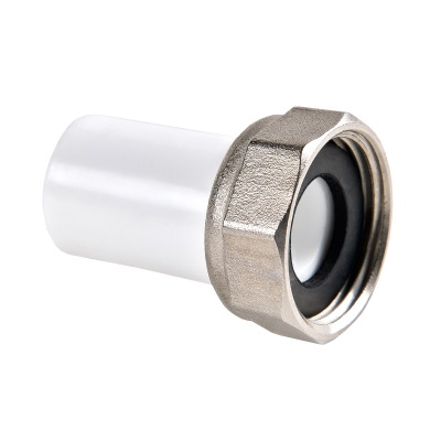 Штуцер VALFEX PP-R Dn32х1 1/4" с накидной гайкой (белый)
