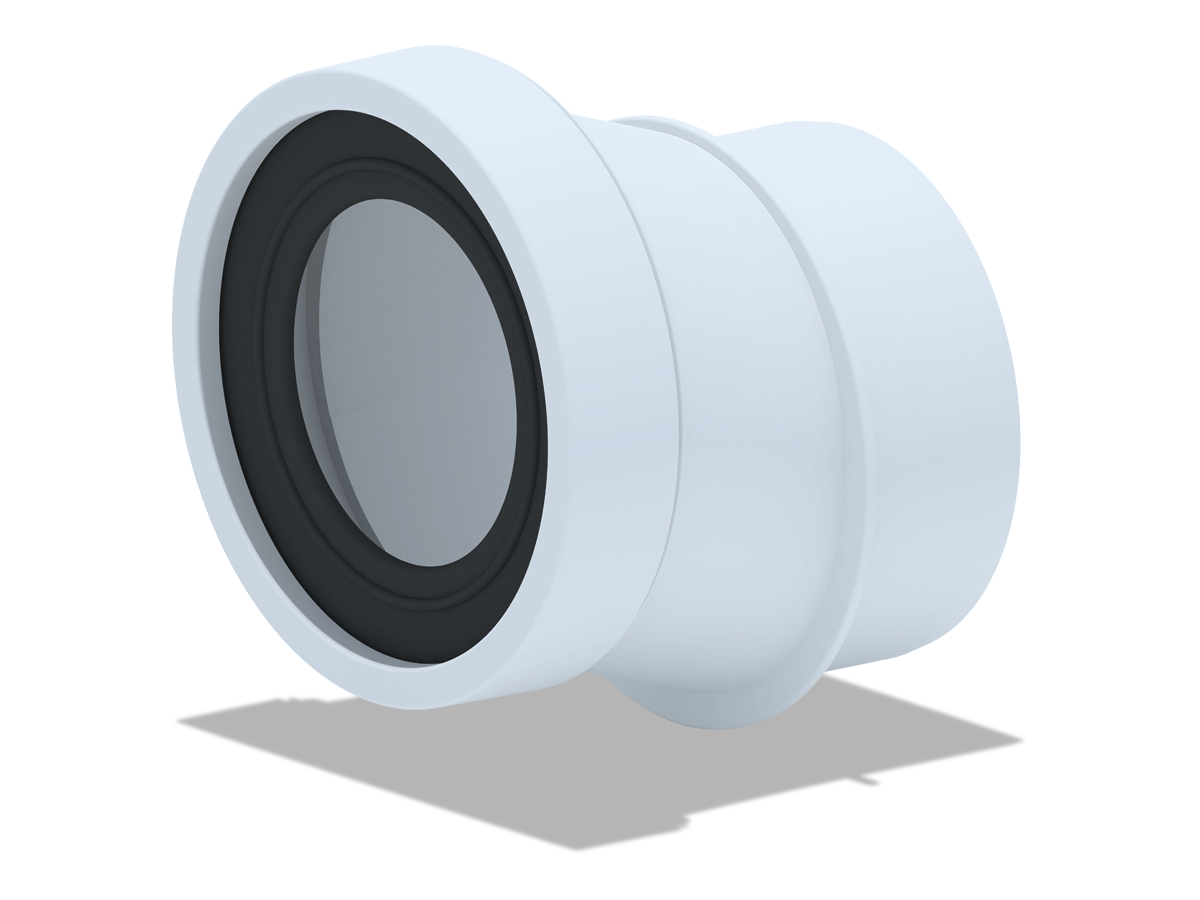 Эксцентрик жесткий АНИ Пласт 20 мм c выпуском 110 мм (для чугунных труб) для унитаза W0221