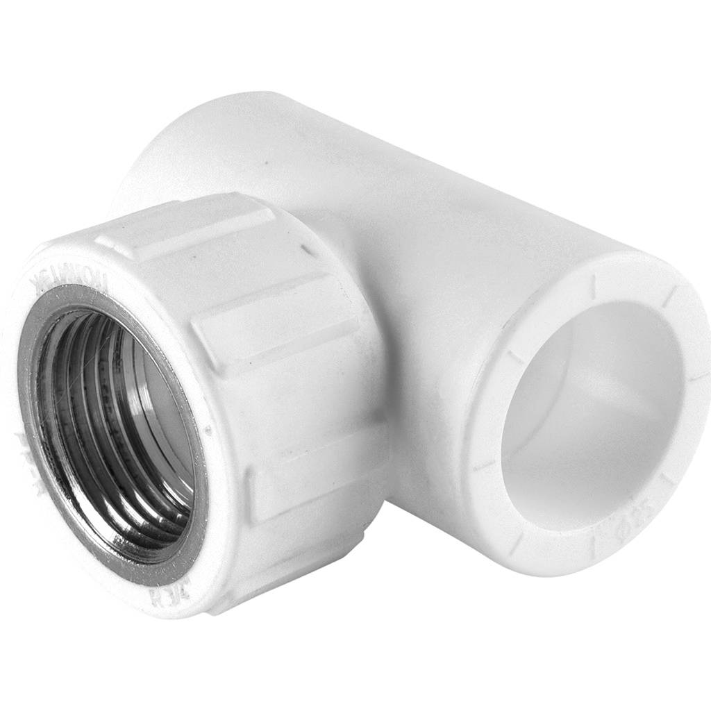 Тройник Политэк 25х3/4" ВР для полипропиленовых труб (сварка) белый