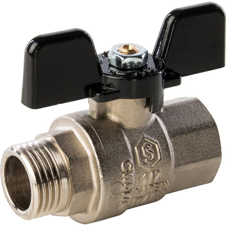 STOUT Кран шаровой полнопроходной  (ВР/НР - ручка бабочка 1/2)