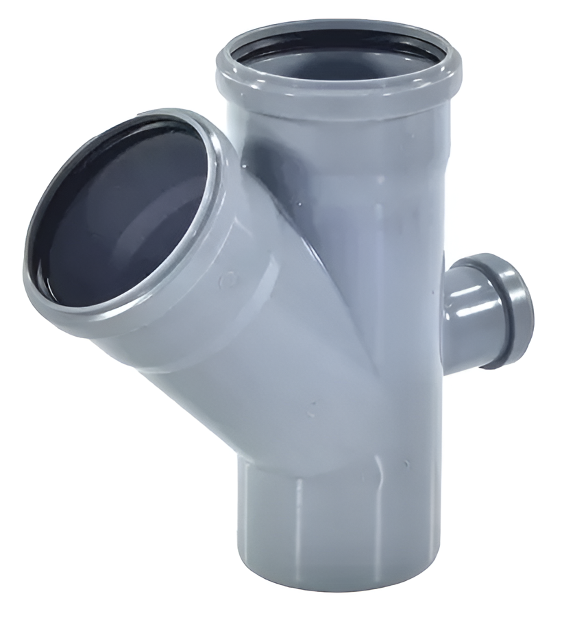 Крестовина одноплоскостная РосТурПласт PP-H Дн110х110х50х45° тыл (серый)