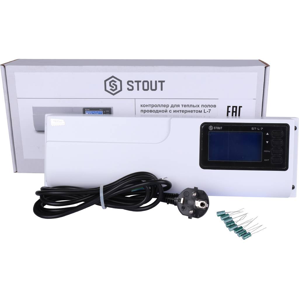 Проводной контроллер термостатических клапанов STOUT L-7