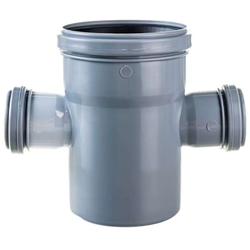 Крестовина одноплоскостная РосТурПласт PP-H Дн110х50х50х87° (серый)