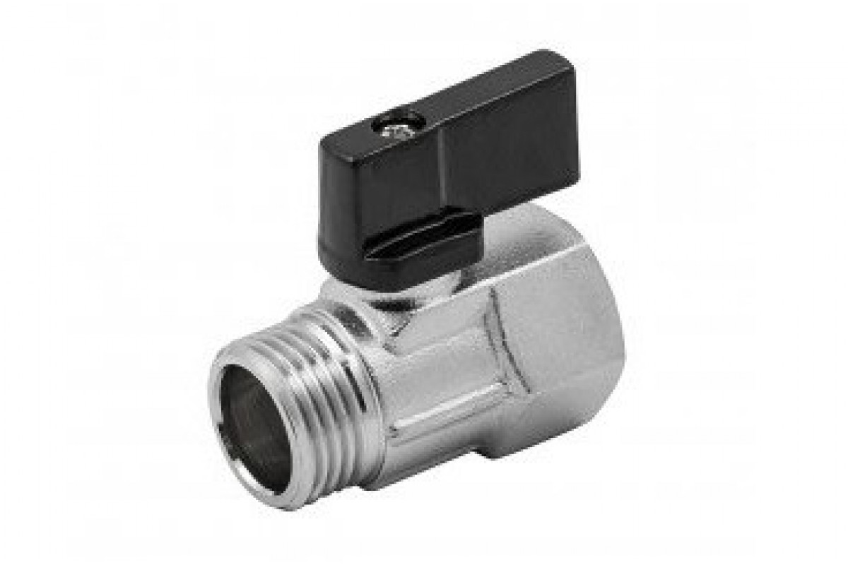 Кран шаровой латунный прямой ELSEN MINI, НВ 1/2" — 1/2", ручка - бабочка