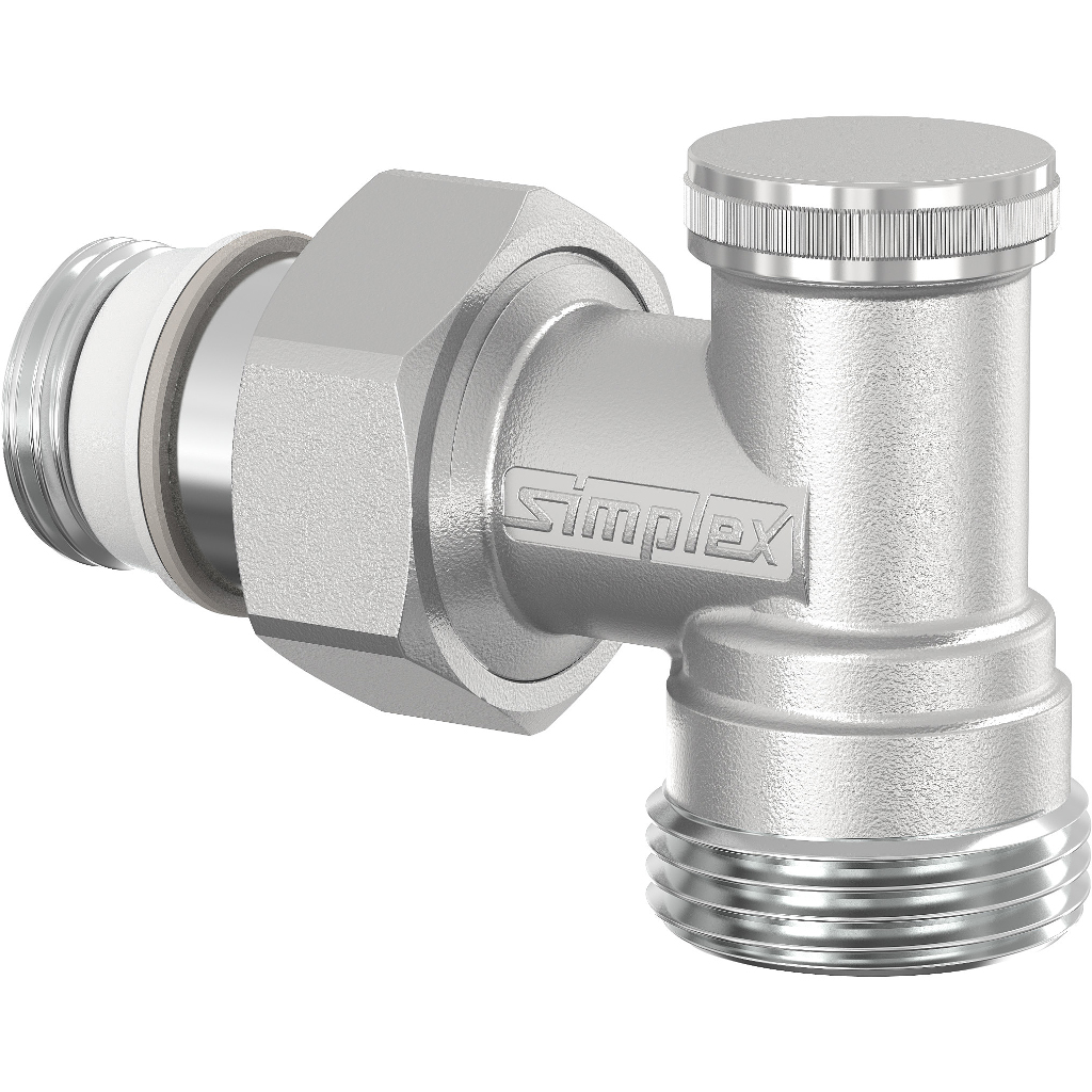 Вентиль Simplex тип AG/N НВ 1/2" х 3/4" ЕК на обратную подводку угловой (никелированный)