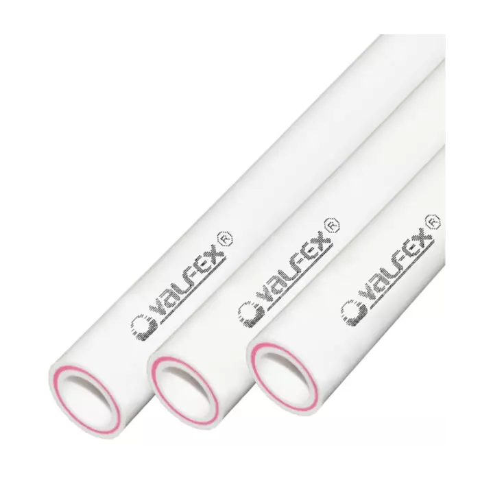 Труба VALFEX PP-R Дн20х3,4 Ру25 SDR6 90°С 4м армированная стекловолокном (белая)