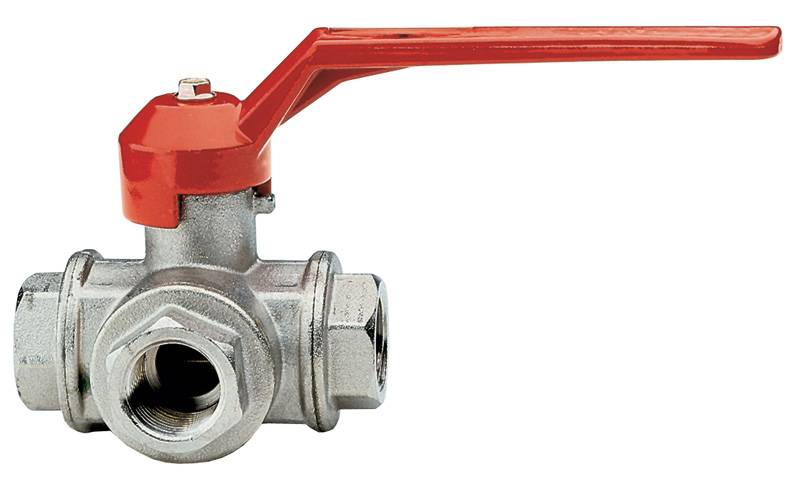 Itap 128 1 1/4 Кран шаровый трехходовой тип «Т» стандартный проход (рычаг)