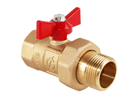 Кран шаровой ГАЛЛОП ПРАКТИК 132 Ду20 Ру16 ВР/американка (бабочка красная)