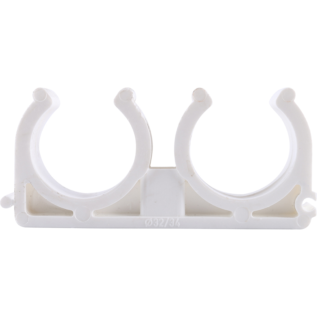 Kalde d=32 Двойное крепление для полипропиленовых труб под сварку (цвет белый)