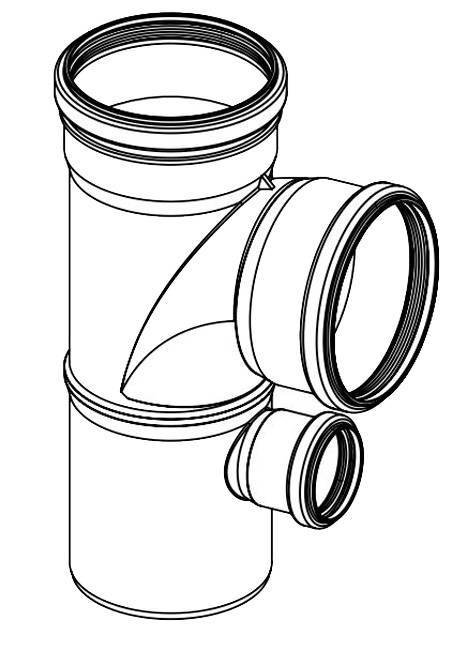 REHAU RAUPIANO PLUS Крестовина с параллельными отводами 110/110/50/110/87°