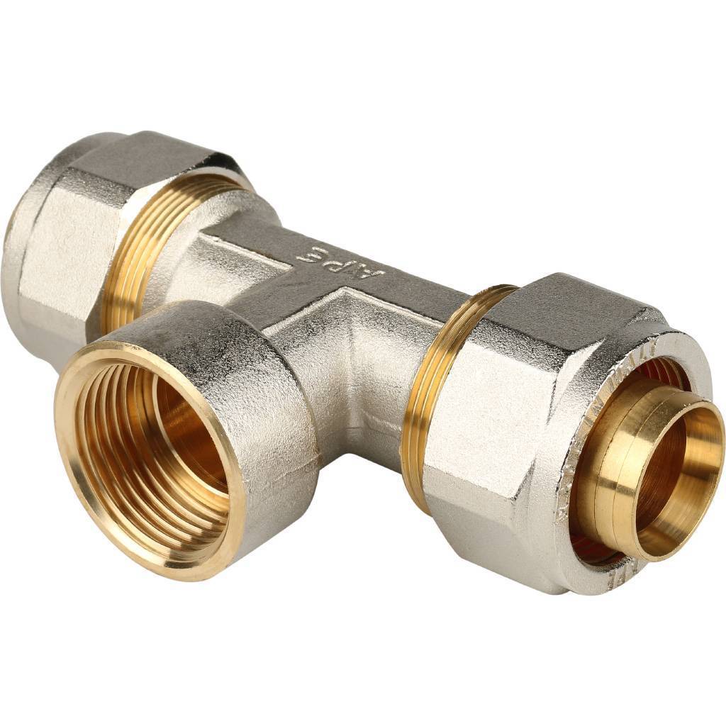 Тройник-переходник STOUT 1"x32 с внутренней резьбой для металлопластиковых труб (винтовой)