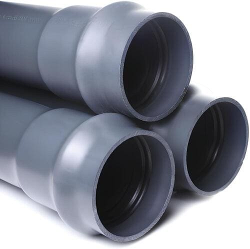 Труба Aquaviva НПВХ 125 SDR21 Дн110х5,3 Ру12,5 L=3м раструбная напорная (серый)
