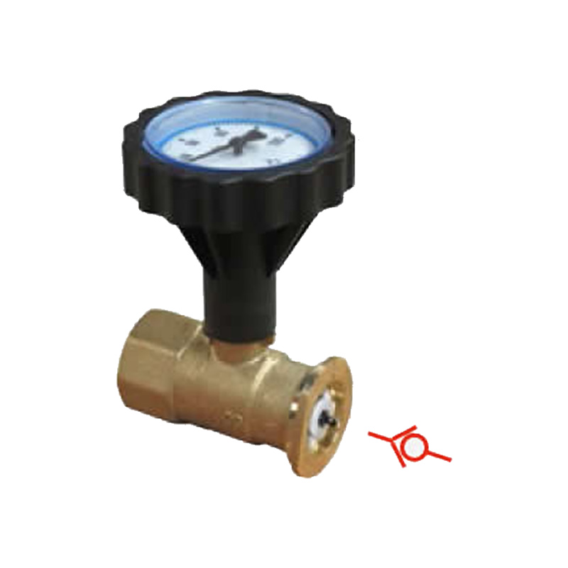 Кран шаровой HOOBS с термометром и обратным клапаном (синяя шкала) 1ВРх 1 1/2 под гайку