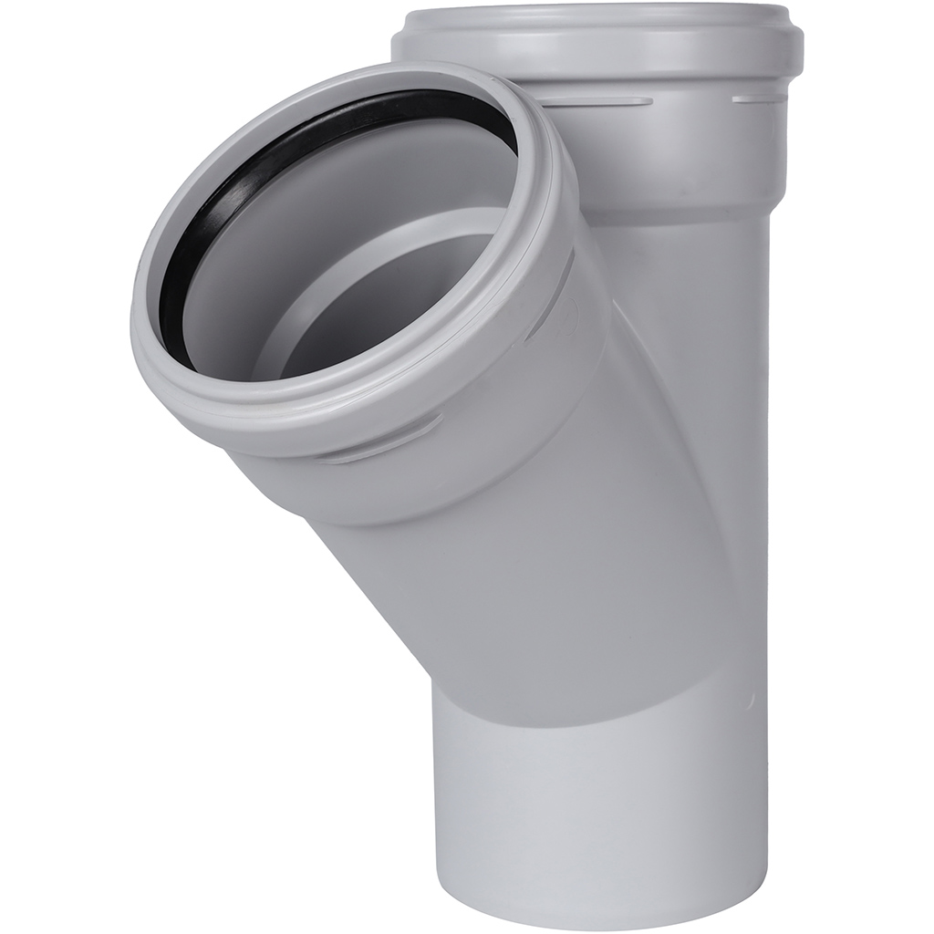 Тройник STOUT 110x110/45° канализационный бесшумный
