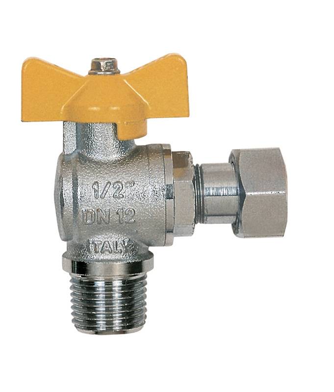 Itap 062 1/2 Кран газовый угловой НР-накидная гайка (бабочка), американка